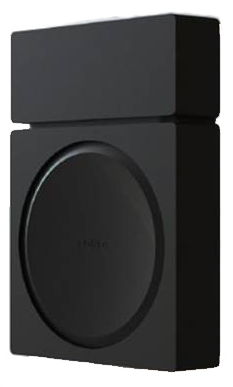 single black sonos speaker on display